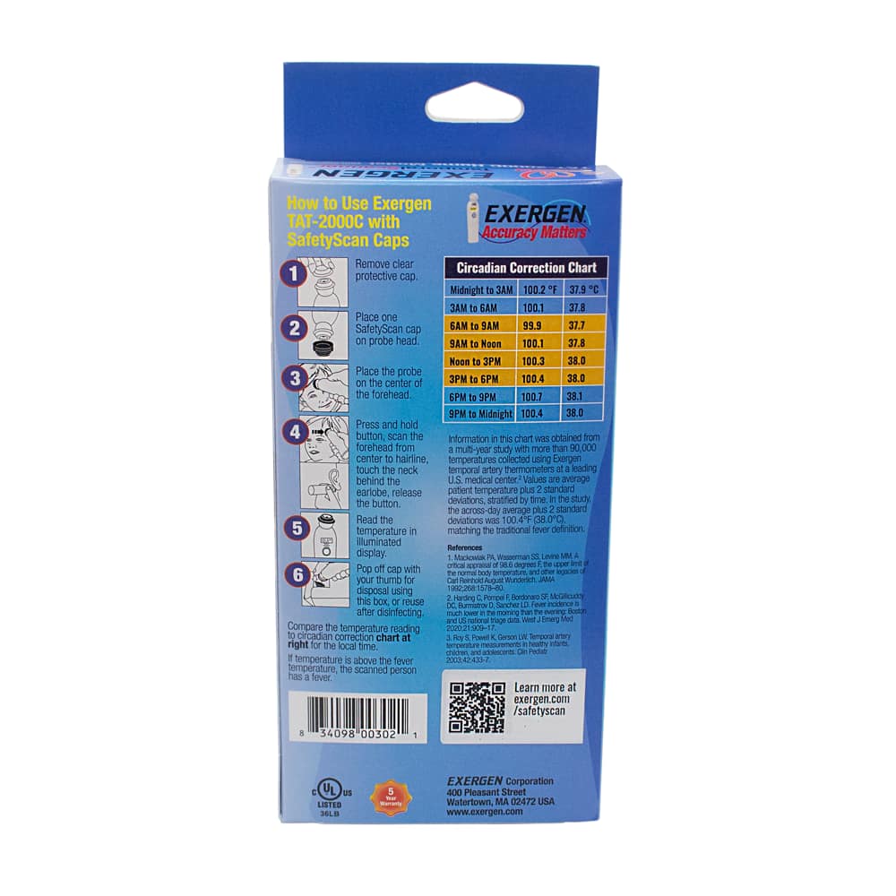 TAT-2000C Temporal Artery Home Thermometer with SafetyScan Caps - Image 4